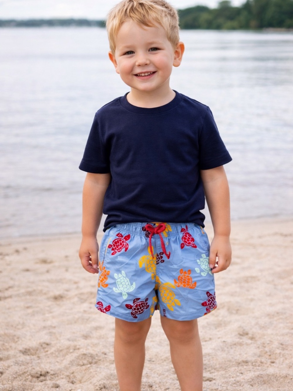 Vilebrequin Boys Blue Turtle Swim Shorts Size 4